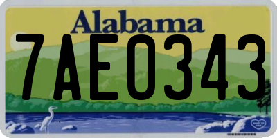 AL license plate 7AE0343