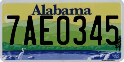 AL license plate 7AE0345