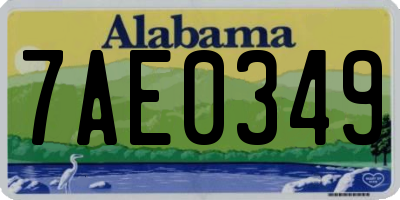 AL license plate 7AE0349