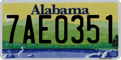 AL license plate 7AE0351