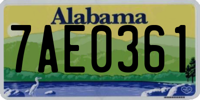 AL license plate 7AE0361