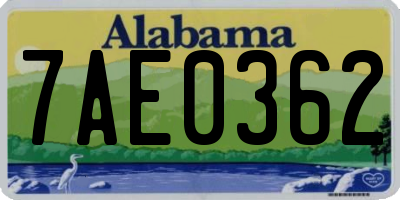 AL license plate 7AE0362