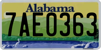 AL license plate 7AE0363