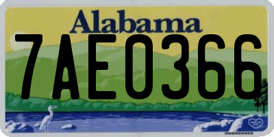 AL license plate 7AE0366