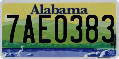 AL license plate 7AE0383