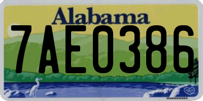 AL license plate 7AE0386