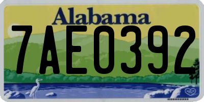 AL license plate 7AE0392