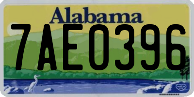 AL license plate 7AE0396