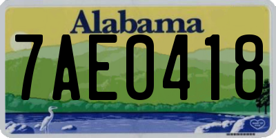 AL license plate 7AE0418