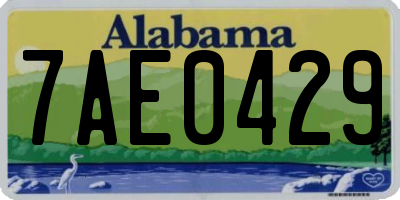 AL license plate 7AE0429