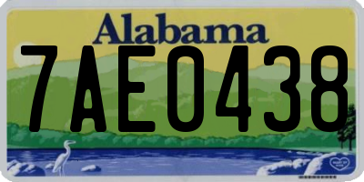 AL license plate 7AE0438