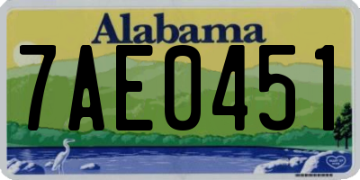 AL license plate 7AE0451