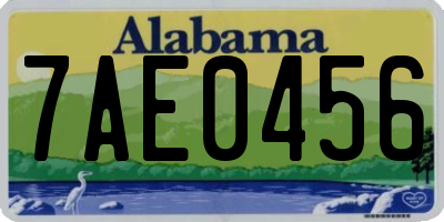 AL license plate 7AE0456
