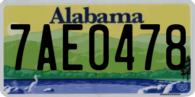 AL license plate 7AE0478
