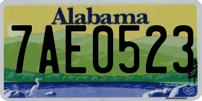 AL license plate 7AE0523