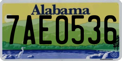 AL license plate 7AE0536