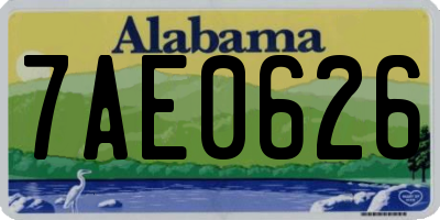 AL license plate 7AE0626