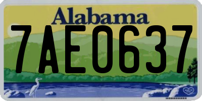 AL license plate 7AE0637