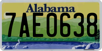 AL license plate 7AE0638