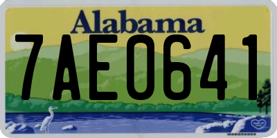 AL license plate 7AE0641