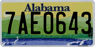 AL license plate 7AE0643