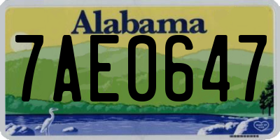 AL license plate 7AE0647