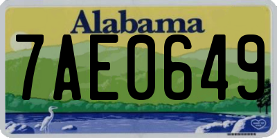 AL license plate 7AE0649