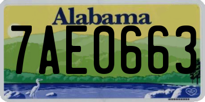 AL license plate 7AE0663