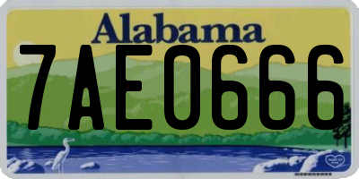 AL license plate 7AE0666