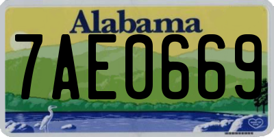 AL license plate 7AE0669