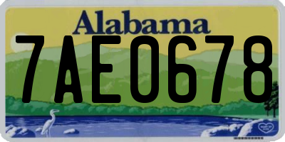 AL license plate 7AE0678
