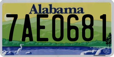 AL license plate 7AE0681
