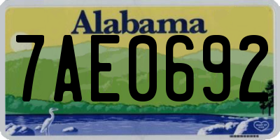 AL license plate 7AE0692