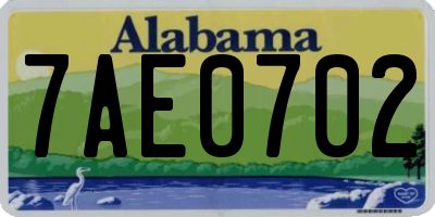 AL license plate 7AE0702