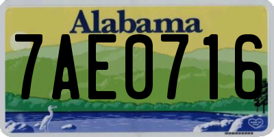 AL license plate 7AE0716