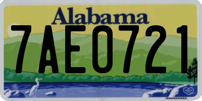 AL license plate 7AE0721