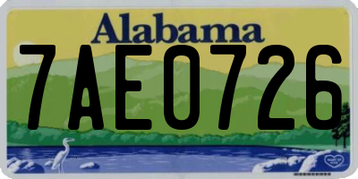 AL license plate 7AE0726
