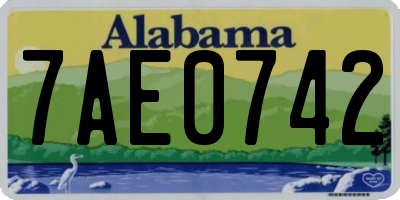 AL license plate 7AE0742