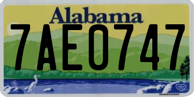 AL license plate 7AE0747