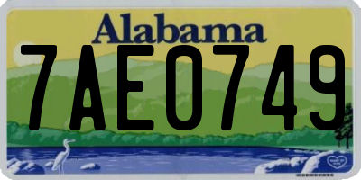 AL license plate 7AE0749