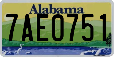 AL license plate 7AE0751