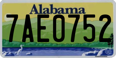 AL license plate 7AE0752