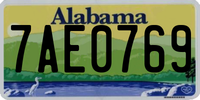 AL license plate 7AE0769