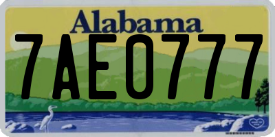 AL license plate 7AE0777