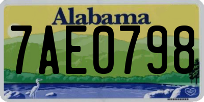 AL license plate 7AE0798