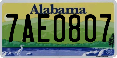 AL license plate 7AE0807