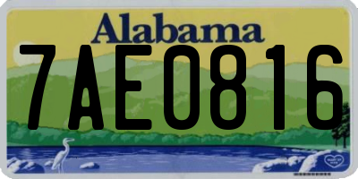 AL license plate 7AE0816