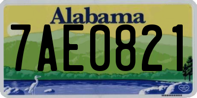 AL license plate 7AE0821