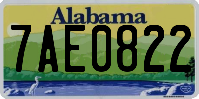 AL license plate 7AE0822