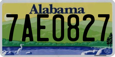 AL license plate 7AE0827